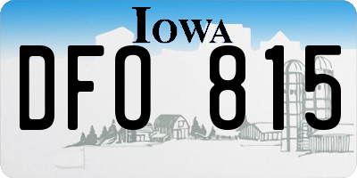 IA license plate DFO815