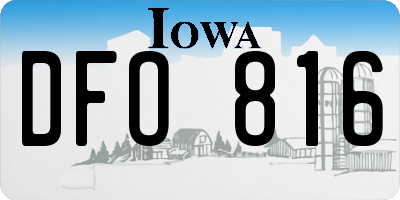 IA license plate DFO816