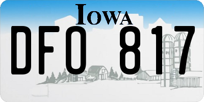 IA license plate DFO817
