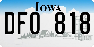 IA license plate DFO818