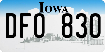 IA license plate DFO830