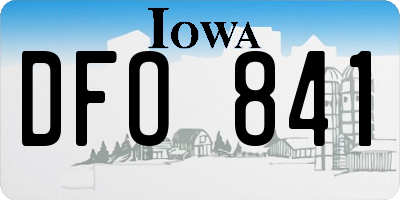 IA license plate DFO841