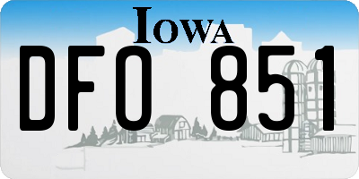 IA license plate DFO851