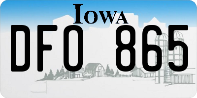 IA license plate DFO865