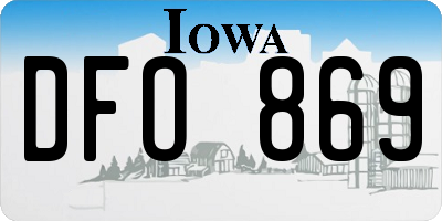 IA license plate DFO869