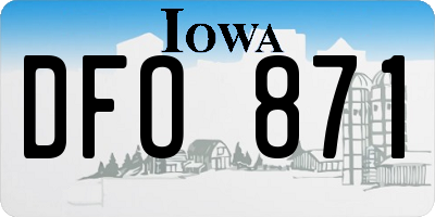 IA license plate DFO871