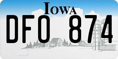 IA license plate DFO874