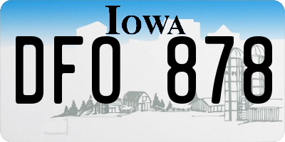 IA license plate DFO878