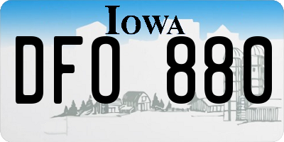 IA license plate DFO880