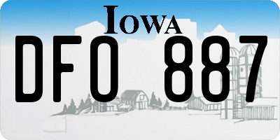 IA license plate DFO887