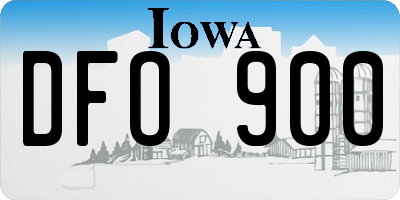 IA license plate DFO900