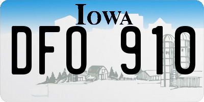 IA license plate DFO910