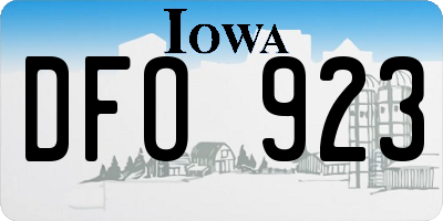 IA license plate DFO923