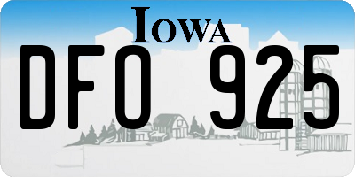 IA license plate DFO925
