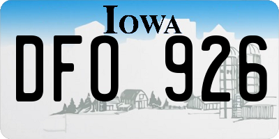 IA license plate DFO926