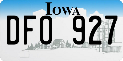 IA license plate DFO927