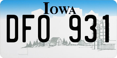 IA license plate DFO931
