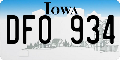 IA license plate DFO934