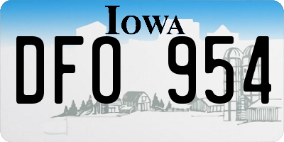 IA license plate DFO954