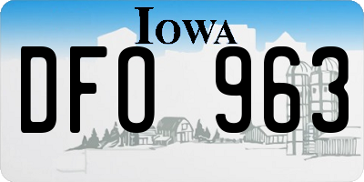 IA license plate DFO963