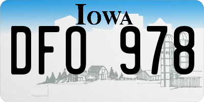 IA license plate DFO978