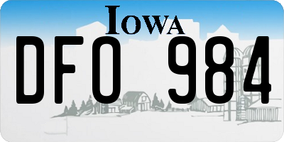 IA license plate DFO984