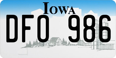 IA license plate DFO986