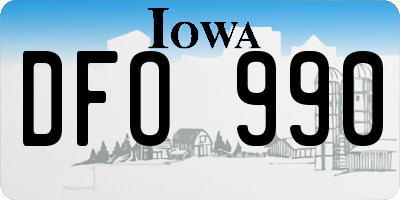 IA license plate DFO990