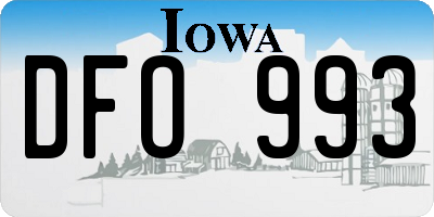 IA license plate DFO993