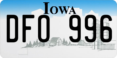 IA license plate DFO996
