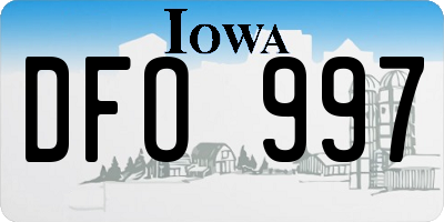 IA license plate DFO997