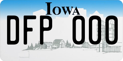 IA license plate DFP000