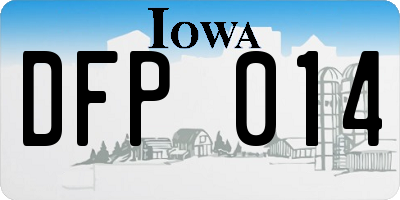 IA license plate DFP014