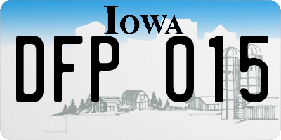IA license plate DFP015