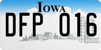 IA license plate DFP016