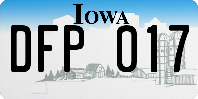 IA license plate DFP017