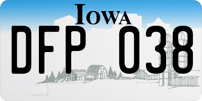 IA license plate DFP038