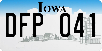 IA license plate DFP041