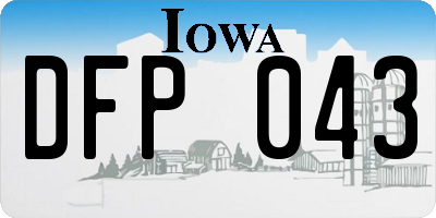 IA license plate DFP043