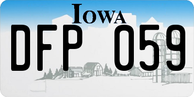 IA license plate DFP059