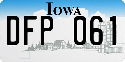 IA license plate DFP061