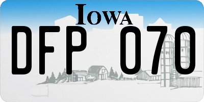 IA license plate DFP070