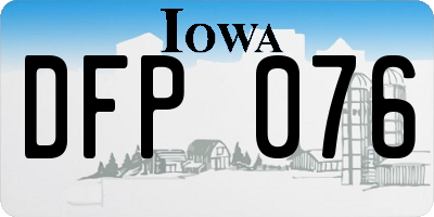 IA license plate DFP076