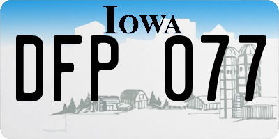 IA license plate DFP077
