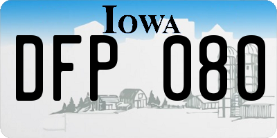 IA license plate DFP080