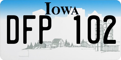 IA license plate DFP102