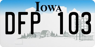 IA license plate DFP103