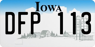 IA license plate DFP113