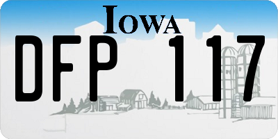 IA license plate DFP117