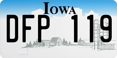 IA license plate DFP119